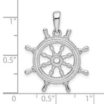 Lataa kuva Galleria-katseluun, Sterling Silver Ship Wheel Nautical Compass Medallion Pendant Charm