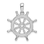 Lataa kuva Galleria-katseluun, Sterling Silver Ship Wheel Nautical Compass Medallion Pendant Charm