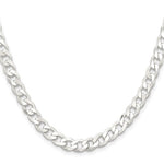 Indlæs billede til gallerivisning Sterling Silver Rhodium Plated 7mm Curb Bracelet Anklet Choker Necklace Pendant Chain