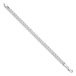 Indlæs billede til gallerivisning Sterling Silver Rhodium Plated 7mm Curb Bracelet Anklet Choker Necklace Pendant Chain
