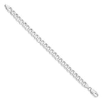 Załaduj obraz do przeglądarki galerii, Sterling Silver Rhodium Plated 7.5mm Curb Bracelet Anklet Choker Necklace Pendant Chain
