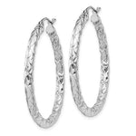 Charger l'image dans la galerie, Sterling Silver Textured Round Hoop Earrings 35mm x 3mm