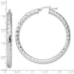 Charger l'image dans la galerie, Sterling Silver Textured Round Hoop Earrings 50mm x 4mm
