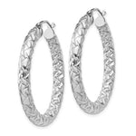 Charger l'image dans la galerie, Sterling Silver Textured Round Hoop Earrings 35mm x 4mm