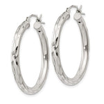 画像をギャラリービューアに読み込む, Sterling Silver Diamond Cut Classic Round Hoop Earrings 30mm x 3mm
