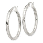 画像をギャラリービューアに読み込む, Sterling Silver Diamond Cut Classic Round Hoop Earrings 35mm x 3mm