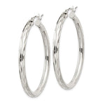 画像をギャラリービューアに読み込む, Sterling Silver Diamond Cut Classic Round Hoop Earrings 40mm x 3mm