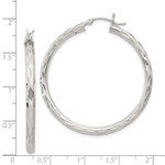 画像をギャラリービューアに読み込む, Sterling Silver Diamond Cut Classic Round Hoop Earrings 40mm x 3mm