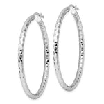 画像をギャラリービューアに読み込む, Sterling Silver Diamond Cut Classic Round Hoop Earrings 49mm x 3mm