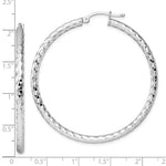画像をギャラリービューアに読み込む, Sterling Silver Diamond Cut Classic Round Hoop Earrings 49mm x 3mm