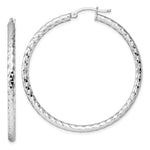 画像をギャラリービューアに読み込む, Sterling Silver Diamond Cut Classic Round Hoop Earrings 49mm x 3mm