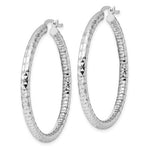 画像をギャラリービューアに読み込む, Sterling Silver Diamond Cut Classic Round Hoop Earrings 42mm x 3mm