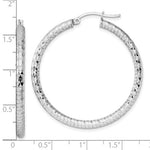 画像をギャラリービューアに読み込む, Sterling Silver Diamond Cut Classic Round Hoop Earrings 42mm x 3mm