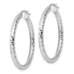 画像をギャラリービューアに読み込む, Sterling Silver Diamond Cut Classic Round Hoop Earrings 36mm x 3mm