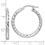 画像をギャラリービューアに読み込む, Sterling Silver Diamond Cut Classic Round Hoop Earrings 31mm x 3mm