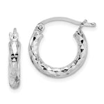 Kép betöltése a galériamegjelenítőbe: Sterling Silver Diamond Cut Classic Round Hoop Earrings 16mm x 3mm