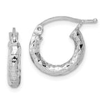 Kép betöltése a galériamegjelenítőbe: Sterling Silver Diamond Cut Classic Round Hoop Earrings 15mm x 3mm