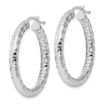 Kép betöltése a galériamegjelenítőbe: Sterling Silver Diamond Cut Classic Round Hoop Earrings 35mm x 4mm