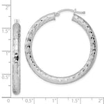 Kép betöltése a galériamegjelenítőbe: Sterling Silver Diamond Cut Classic Round Hoop Earrings 39mm x 4mm