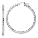 画像をギャラリービューアに読み込む, Sterling Silver Diamond Cut Classic Round Hoop Earrings 48mm x 3mm