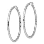 画像をギャラリービューアに読み込む, Sterling Silver Diamond Cut Classic Round Hoop Earrings 55mm x 3mm