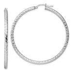 画像をギャラリービューアに読み込む, Sterling Silver Diamond Cut Classic Round Hoop Earrings 55mm x 3mm