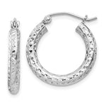 Kép betöltése a galériamegjelenítőbe: Sterling Silver Diamond Cut Classic Round Hoop Earrings 20mm x 3mm
