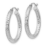 Kép betöltése a galériamegjelenítőbe: Sterling Silver Diamond Cut Classic Round Hoop Earrings 25mm x 3mm