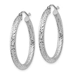 Kép betöltése a galériamegjelenítőbe: Sterling Silver Diamond Cut Classic Round Hoop Earrings 30mm x 3mm