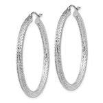 Kép betöltése a galériamegjelenítőbe: Sterling Silver Diamond Cut Classic Round Hoop Earrings 40mm x 3mm