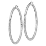 Kép betöltése a galériamegjelenítőbe: Sterling Silver Diamond Cut Classic Round Hoop Earrings 51mm x 3mm