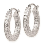 画像をギャラリービューアに読み込む, Sterling Silver Diamond Cut Square Tube Round Hoop Earrings 20mm x 3mm