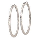 Kép betöltése a galériamegjelenítőbe: Sterling Silver Diamond Cut Square Tube Round Hoop Earrings 60mm x 3mm