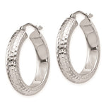 Kép betöltése a galériamegjelenítőbe: Sterling Silver Diamond Cut Classic Round Hoop Earrings 25mm x 5mm
