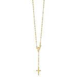 Lade das Bild in den Galerie-Viewer, Sterling Silver Gold Plated Crucifix Cross Blessed Virgin Mary Bead Rosary Necklace