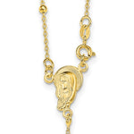 Lade das Bild in den Galerie-Viewer, Sterling Silver Gold Plated Crucifix Cross Blessed Virgin Mary Bead Rosary Necklace