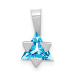 Kép betöltése a galériamegjelenítőbe: 14k White Gold Blue Topaz Star of David Pendant Charm