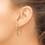 Afbeelding in Gallery-weergave laden, 14K Yellow Gold Shrimp Twisted Oval Hoop Earrings