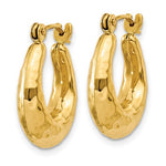 Afbeelding in Gallery-weergave laden, 14K Yellow Gold Shrimp Hammered Hoop Earrings