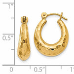 Afbeelding in Gallery-weergave laden, 14K Yellow Gold Shrimp Hammered Hoop Earrings