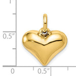將圖片載入圖庫檢視器 14k Yellow Gold Puffed Heart 3D Pendant Charm