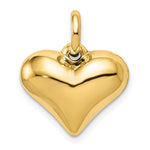 將圖片載入圖庫檢視器 14k Yellow Gold Puffed Heart 3D Pendant Charm