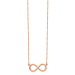 Загрузить изображение в средство просмотра галереи, 14k Rose Gold Infinity Symbol Charm Singapore Twisted Chain Necklace Regular price