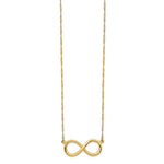 Kép betöltése a galériamegjelenítőbe: 14k Yellow Gold Infinity Symbol Charm Singapore Twisted Chain Necklace