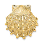 Load image into Gallery viewer, 14k Yellow Gold Seashell Clam Scallop Lion's Paw Shell Chain Slide Pendant Charm