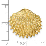 Load image into Gallery viewer, 14k Yellow Gold Seashell Clam Scallop Shell Chain Slide Pendant Charm