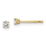 Załaduj obraz do przeglądarki galerii, 14K Yellow Gold 1/10 ct Diamond Stud Push On Post Earrings