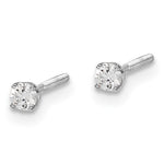 Załaduj obraz do przeglądarki galerii, 14K White Gold 1/10 ct Diamond Stud Screw Back Thread On Post Earrings
