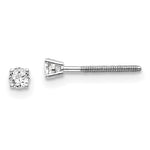 Załaduj obraz do przeglądarki galerii, 14K White Gold 1/10 ct Diamond Stud Screw Back Thread On Post Earrings