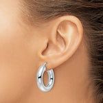 Load image into Gallery viewer, 14K White Gold Classic Round Hoop Earrings 26mm x 6mm